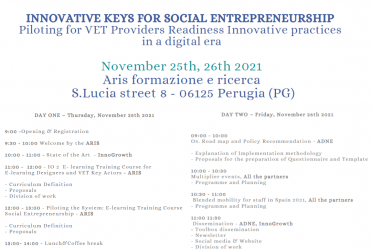 MEETING IKSE Innovative Keys for Social Entrepreneurship - 25 e 26 novembre 2021