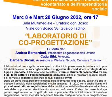 “LABORATORIO DI CO-PROGETTAZIONE” Mercoledì 8 e Martedì 28 Giugno 2022, ore 17