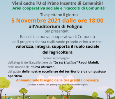 RACCOLTI DI COMUNITÀ AL PRIMO INCONTRO